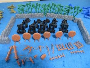 Marx armored knight huge 165 pc battle set with accessories, 54mm, Medieval