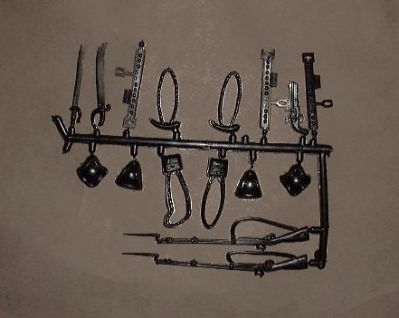 Pirate and Rev War weapon accessories 16 in 10 types (black)   <font color=#CC0000>(60mm) </FONT>