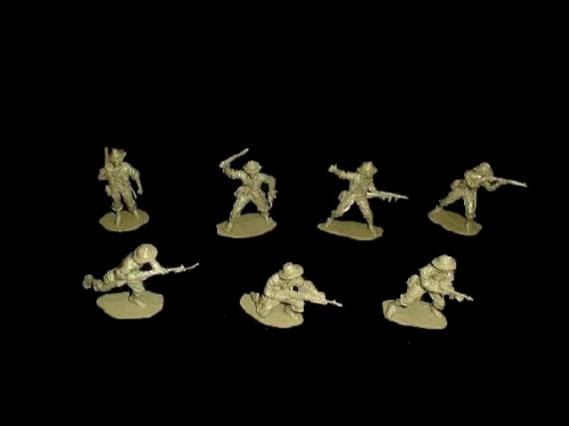 Airfix Australian Infantry 14 figures in 7 poses (green)  <font color=#CC0000>(54mm) </FONT> 