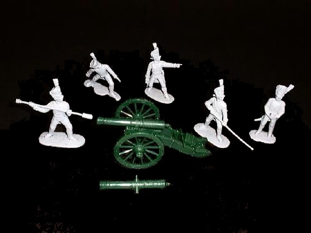 French Old Guard Artillery 5 figures in 5 poses (dark blue) and cannon  (5430) <font color=#CC0000>(54mm) </FONT>