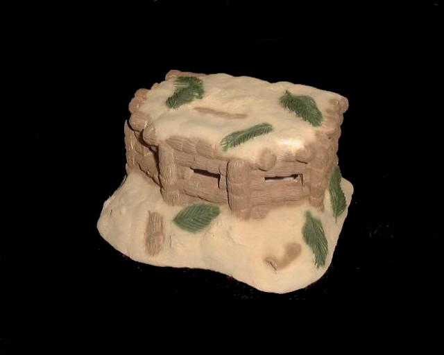 Japanese Palm Log Pill Box ( 7''L x 4''H x 6''W)(painted) <FONT COLOR=#CC0000>(54mm) </FONT>