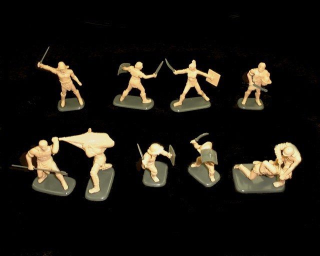 Gladiators set #2 10 figures in 10 poses (tan) (3202) <FONT COLOR=#CC0000>(54mm) </FONT>