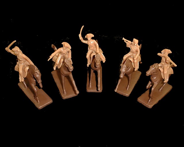 Militia Cavalry 5 figures in 5 poses w/5 horses  (brown) (5468) <FONT COLOR=#CC0000>(54mm) </FONT>