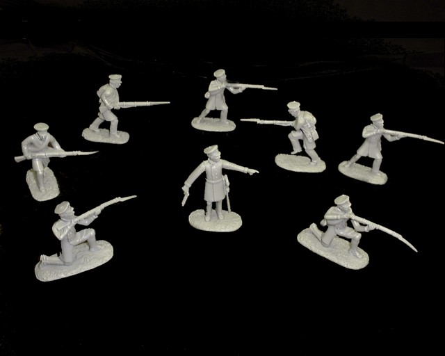 Prussian Infantry 16 figures in 8 poses (gray) (5522) <FONT COLOR=#CC0000>(54mm) </FONT>