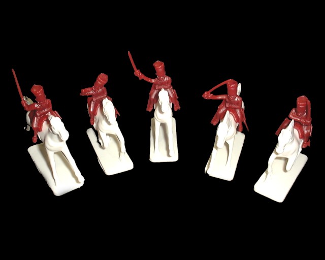 British ''Charge of the Light Brigade'' Hussar Cavalry  5 figures  in 5 poses (red) (5518) <FONT COLOR=#CC0000>(54mm) </FONT>