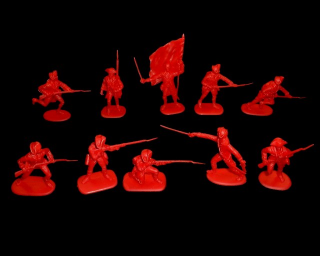 British 10 figures in 10 poses (red) (series II) <font color=#CC0000>(54mm) </FONT>