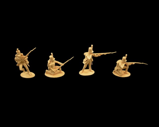 British Light Infantry 16 figures in 4 poses (tan) (series 9) <FONT COLOR=#CC0000>(54mm) </FONT>