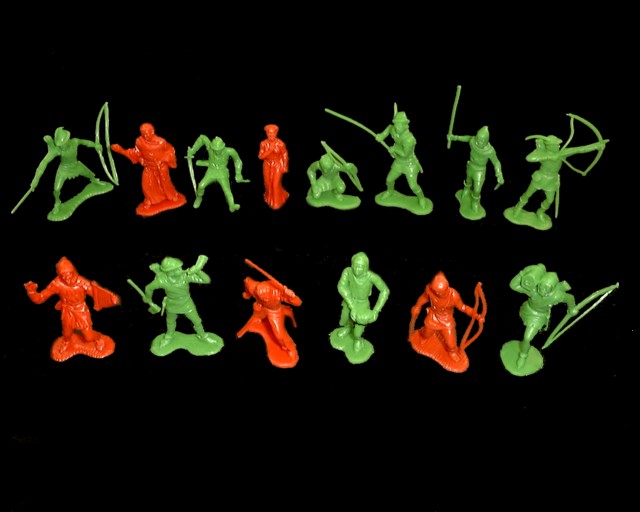 Robin Hood and Merrymen 25 figures in 13 poses (mixed colors)  <font color=#CC0000>(54mm) </FONT>