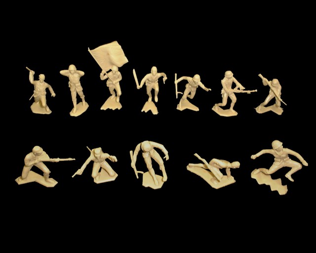 Japanese 25 figures in 12 poses (tan)  <font color=#CC0000>(54mm) </FONT>