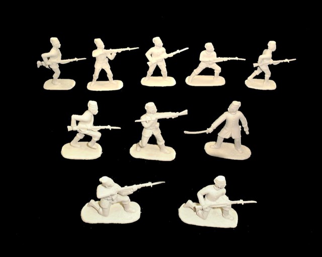 Egyptian Infantry (1882) 20 figures  in 10 poses (white)  (5426) <font color=#CC0000>(54mm) </FONT>
