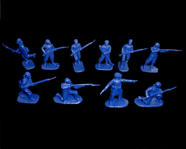 New York Zouaves 16 figures in 8 poses (blue) (5435)  <font color=#CC0000>(54mm) </FONT>