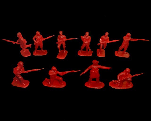 Pennsylvania Zouaves 20 figures in 10 poses (red) (5437)  <font color=#CC0000>(54mm) </FONT>