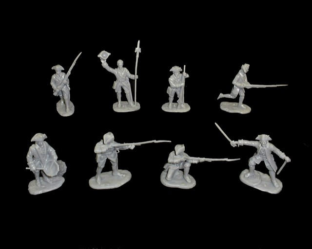 French Infantry 16 figures in 8 poses (White) (5542)  <FONT COLOR=#CC0000>(54mm) </FONT>