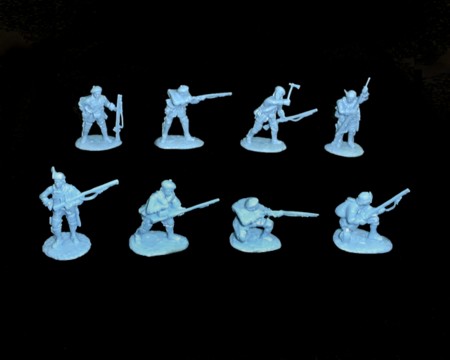 John Stark's Rangers 16 figures in 8 poses  (5550) (blue) <FONT COLOR=#CC0000>(54mm) </FONT>