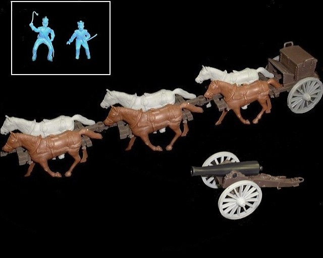Limber  and 12 pound cannon w/6 horses (light blue driver & rider) <FONT COLOR=#CC0000>(54mm) </FONT>