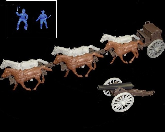 Limber  and 12 pound cannon w/6 horses (blue driver & rider) <FONT COLOR=#CC0000>(54mm) </FONT>