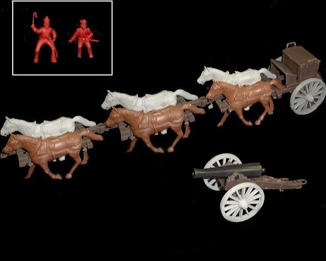 Limber  and 12 pound cannon w/6 horses (red driver & rider) <FONT COLOR=#CC0000>(54mm) </FONT>