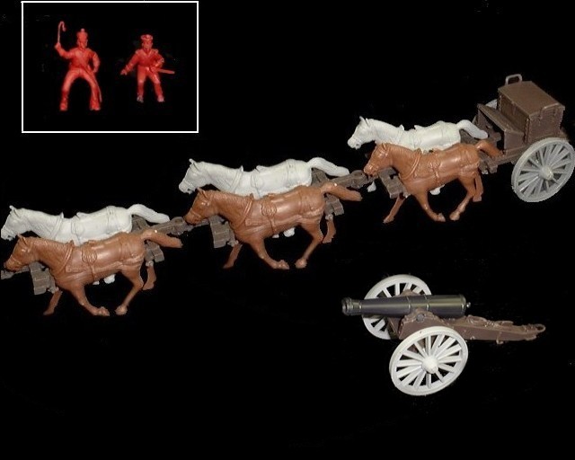 Limber and 3'' Rifled Ordinance w/6 horses (red driver and rider) <font color=#CC0000>(54mm) </FONT>