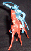 Marx Rin Tin Tin Fort Apache 7th cavalryman mounted with sabre,60mm,  metallic blue                               