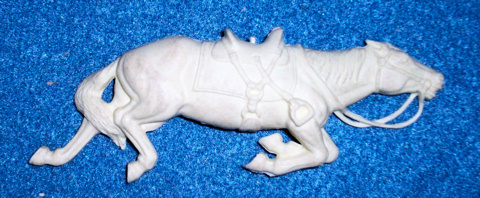 Marx original 54mm dead horse, cream from Civil War sets