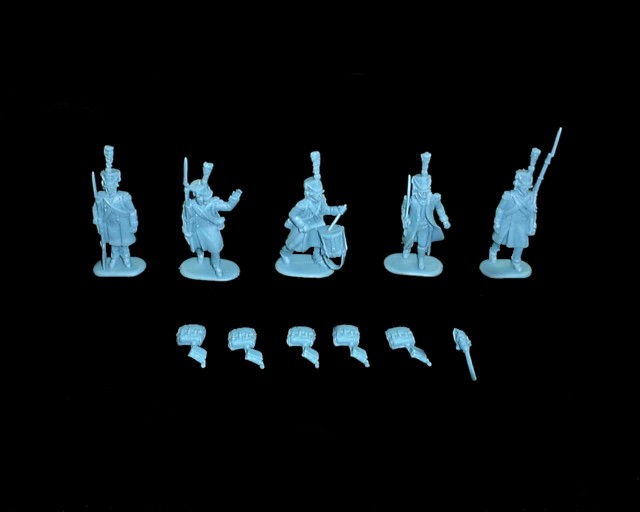 French Elites Command in Greatcoats 18 figures   in 5 poses (9311)  <FONT COLOR=#CC0000>(54mm) </FONT>