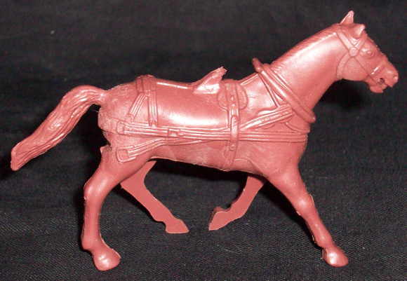 MARX Wagon Horse (original) 1 in 1 pose ( brown)   <font color=#CC0000>(54mm) </FONT>