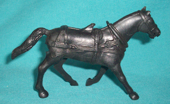 MARX Wagon Horse (original) 1 in 1 pose (flat black)   <font color=#CC0000>(54mm) </FONT>