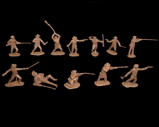 Texans 12 figures in 12 poses (brown) <font color=#CC0000>(54mm) </FONT>