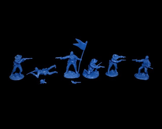 US Cavalry afoot 12 figures in 6 poses set #2 (blue) <FONT COLOR=#CC0000>(54mm) </FONT>