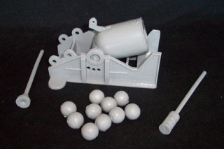 Marx Civil War siege mortar, gray, with accessories