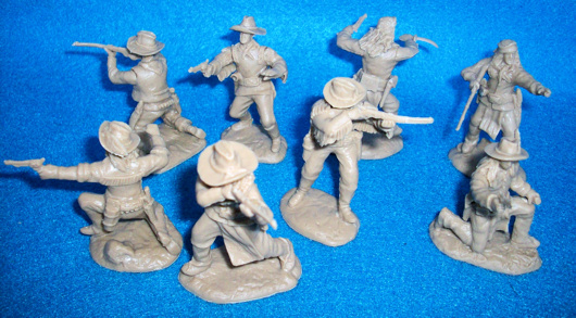 PAS107A US Cavalry and Indian Scouts set #7 8 figures in 8 poses (tan) PS007