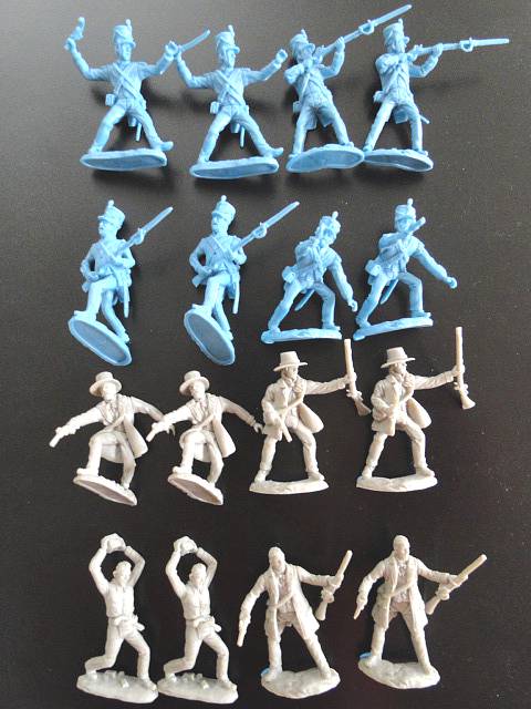 Alamo Hand to Hand Combat Figures 16 figures (54mm) in light blue and gray