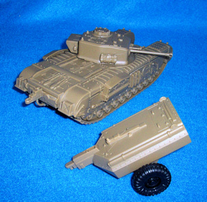 British Churchill Tank w/Flamethrower Trailer (brown)  <font color=#CC0000>(54mm) </FONT>