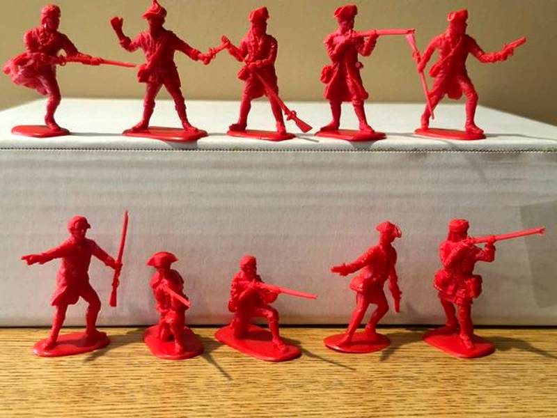 Accurate Series I Colonials 10 figures in 10 poses red
