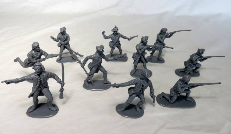 Accurate Revolutionary War Colonials, series II,  gray, all 10 poses