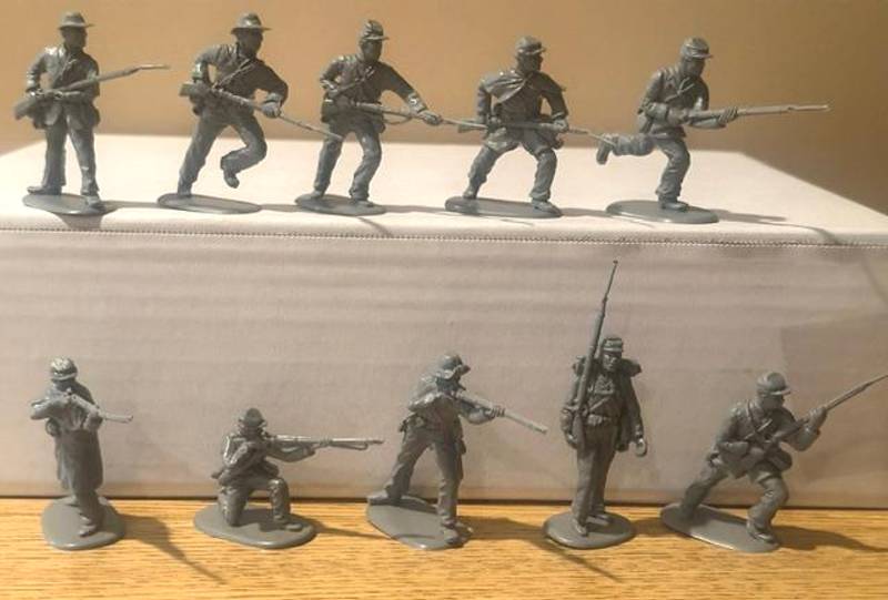 Accurate Civil War Confederates series II, 10 figures in 10 poses, gray (54mm)