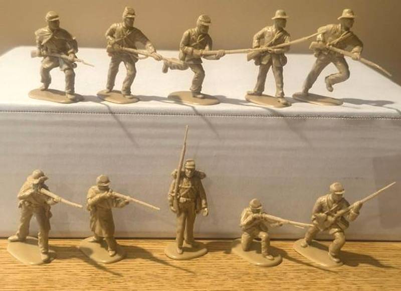 Confederates (series 2) (Butternut) 10 in 10 poses - 54MM