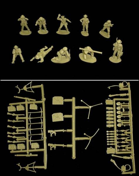 Airfix 54MM WWII British Infantry Support group in green with out box