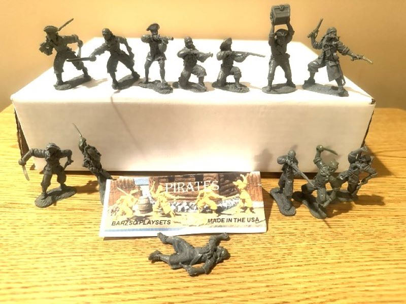 Barzso, Original Pirate figure set 13 Pirates in 13 poses in gray