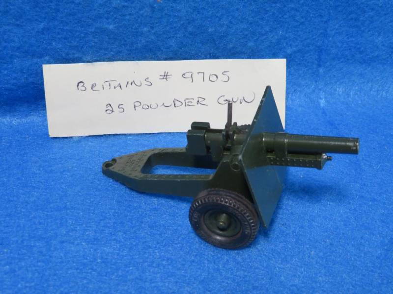 Britains vintage 25 pounder gun, metal, 1/32