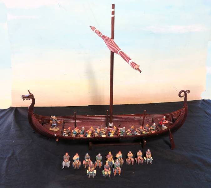 Conte Viking Ship first version wood with metal crew, 1/32