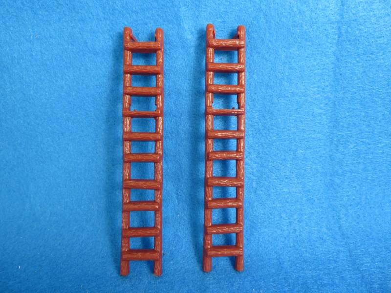 Two Double pole ladders (red brown) plastic