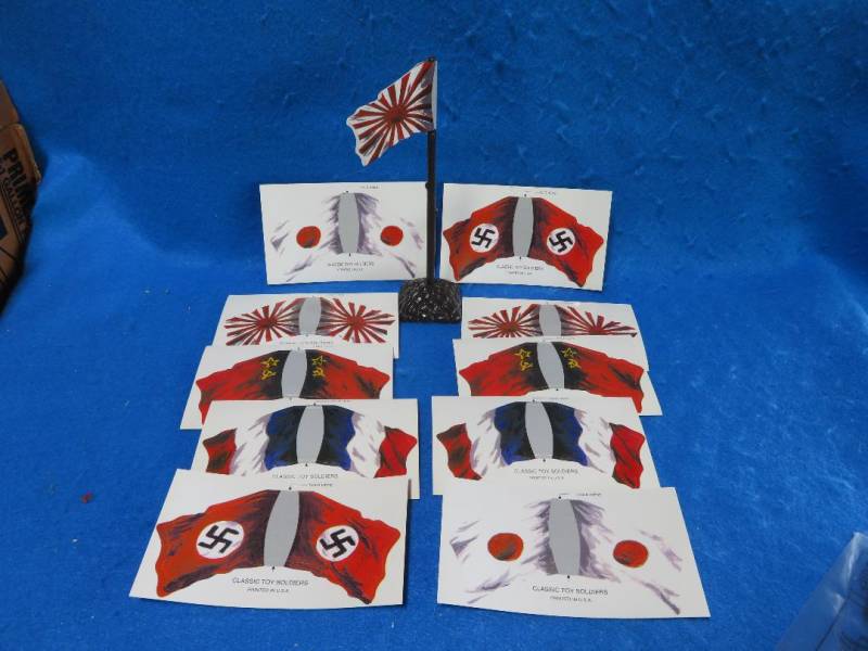 CTS829A CTS, WWII Flags x 10 w/ Flag Pole (54MM)