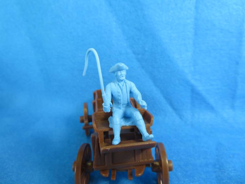 American Colonial wagon driver with whip, 54mm, lt Bl