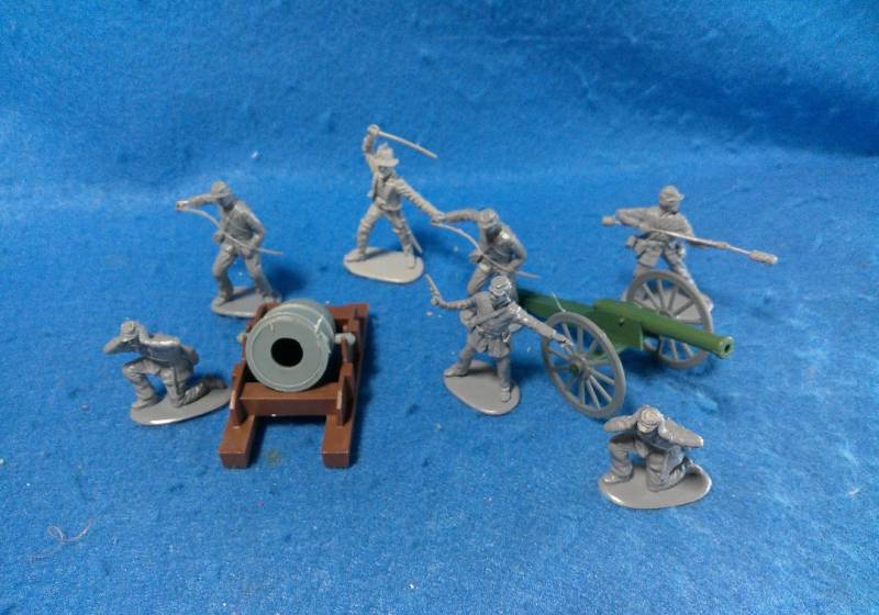 IMX781C Imex/Accurate Confederate Artillery Group 7 Figures, Cannon, Mortar (54MM)