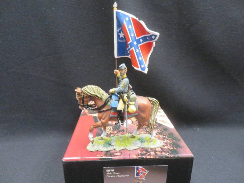 K&CCW104 King & Country 29th Texas Cavalry Flagbearer, Painted Metal, MIB
