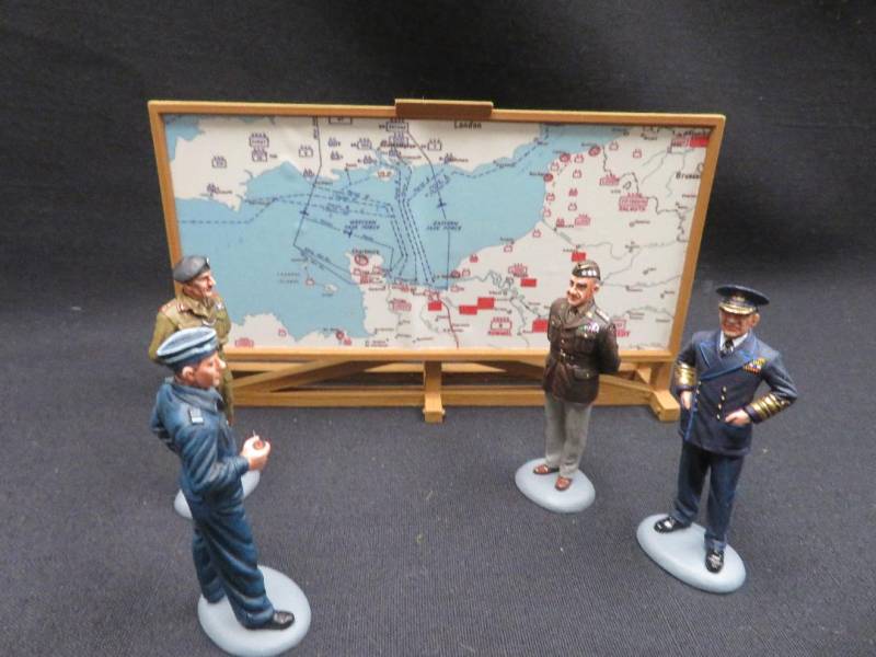 K&CDD315 Allied D-Day Commanders Planning Group Set, Painted Metal, MIB