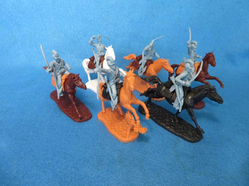LOD Enterprises Revolutionary Cavalry 54MM 6 figures plus 6 horses (figures in blue)