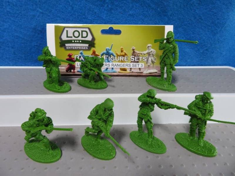LOD/BARZSO Rogers Rangers Set #3 IN GREEN, 7 figures, resin, 1/32
