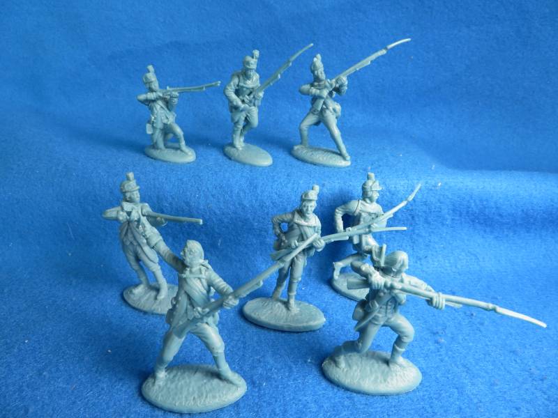 1:32 American Revolution Cavalry Set – 6 Plastic Toy Soldiers On Horseback, LOD Blue